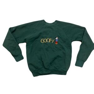 Vintage Disney Goofy Embroidered Green Crewneck Sweatshirt Medium